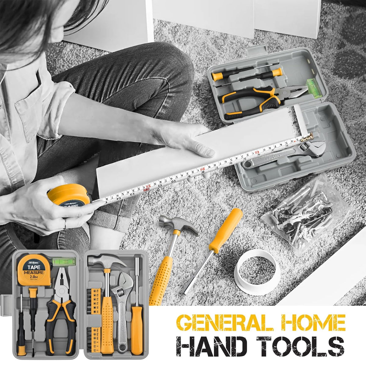20PCS Home Repair Tool Kit with Wrench Hammer and Bits