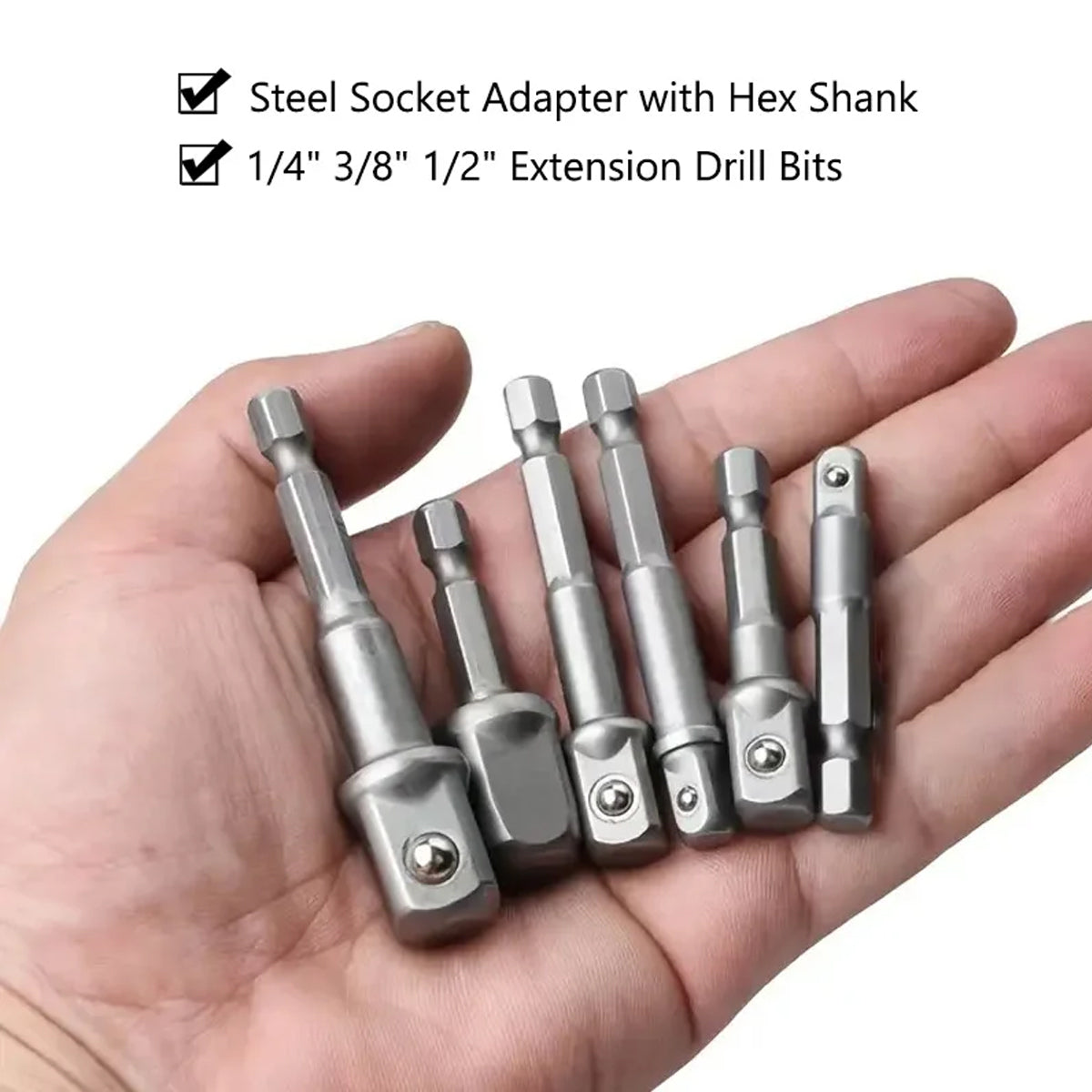 8PCS Hex Shank Socket Adapter Set for Drill Impact Driver