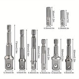 8PCS Hex Shank Socket Adapter Set for Drill Impact Driver