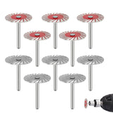 10PCS 40mm Stone Engraving Cutting Blades Diamond Rotary Tool Discs with Handle