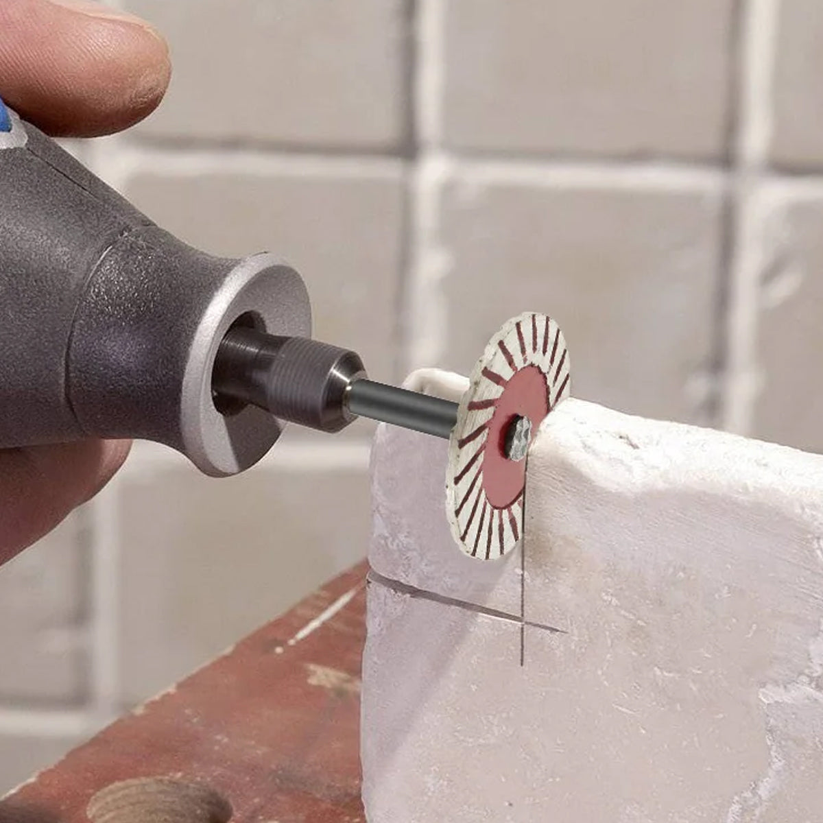 10PCS 40mm Stone Engraving Cutting Blades Diamond Rotary Tool Discs with Handle