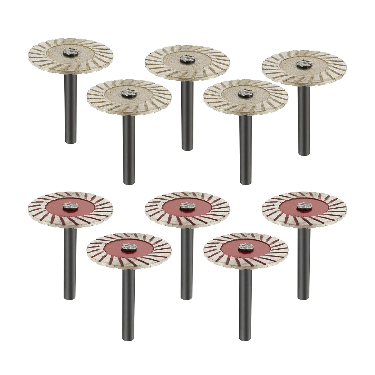 10PCS 40mm Stone Engraving Cutting Blades Diamond Rotary Tool Discs with Handle
