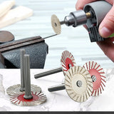 10PCS 40mm Stone Engraving Cutting Blades Diamond Rotary Tool Discs with Handle