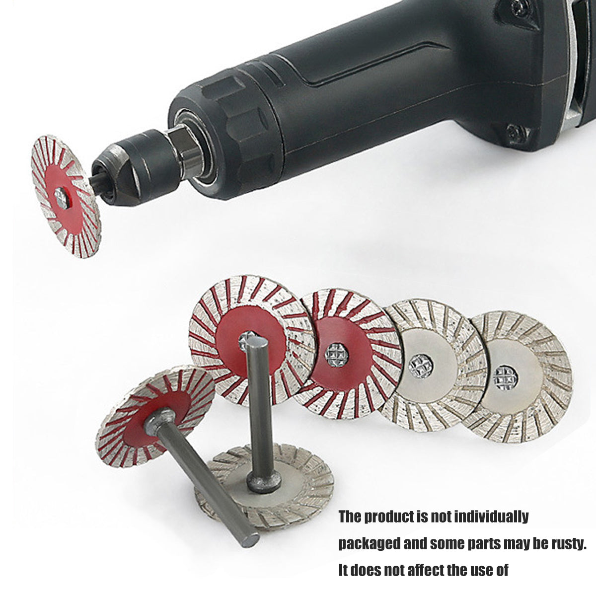 10PCS 40mm Stone Engraving Cutting Blades Diamond Rotary Tool Discs with Handle