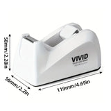 Transparent Desk Tape Dispenser Holder Refillable Tape Cutter