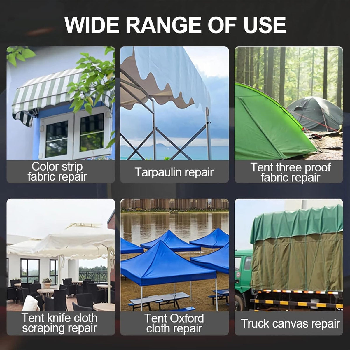 High Adhesive Tarpaulin Repair Tape Waterproof Tent Awning Patch