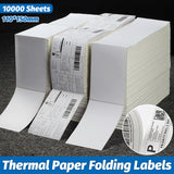 10000 Sheets Foldable Thermal Paper Labels Self Adhesive 110x150mm