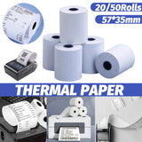 Thermal Paper Rolls 57x35mm for POS Receipt Printers 20/50 Rolls