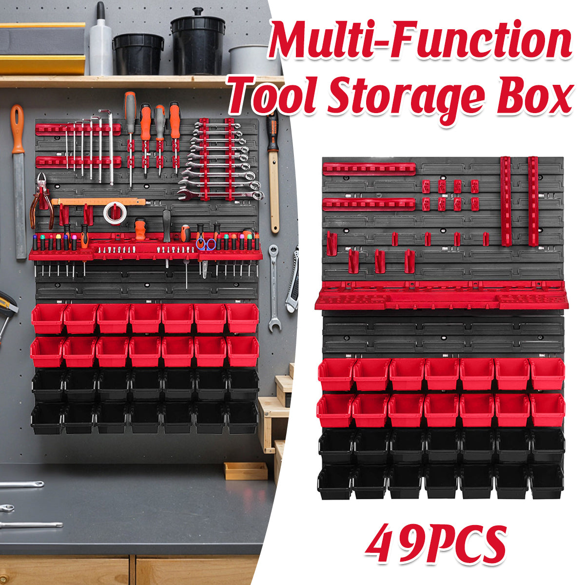 49PCS Wall Mounted Tool Storage Box Organizer for Warehouse Use