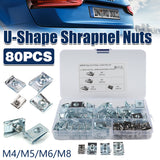80PCS Stainless Steel M4-M8 Sheet Metal Nut Clips Assortment