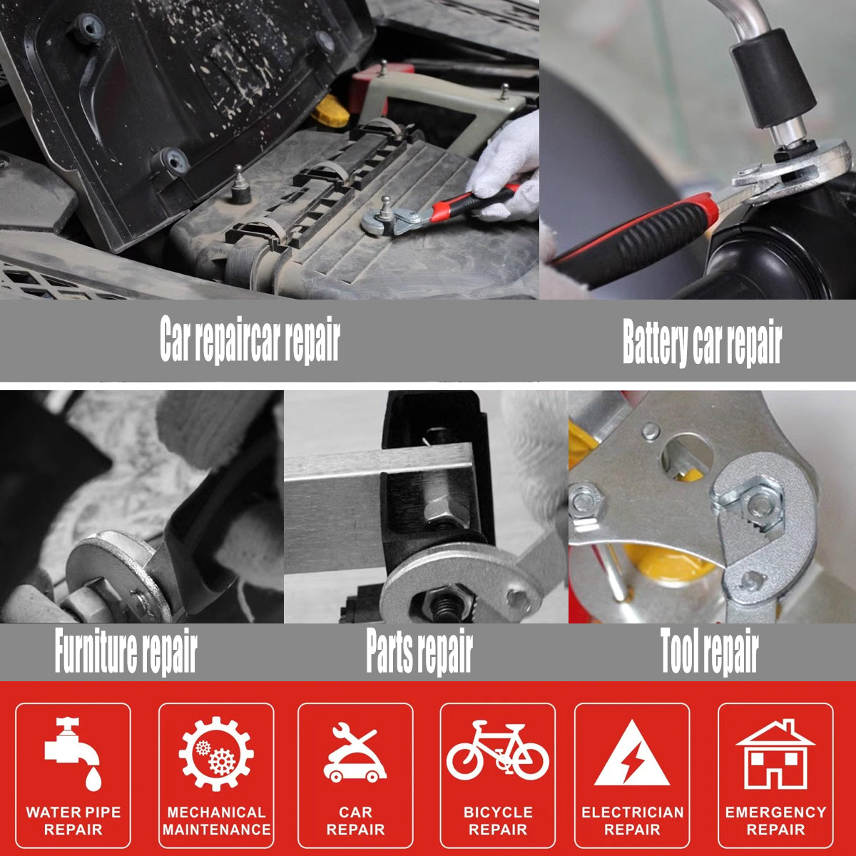 Snap N Grip Universal Adjustable Wrench Set 2PCS Multi Function Tool