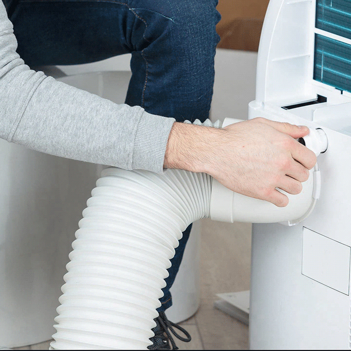 Portable AC Exhaust Hose 13/15cm Extendable Vent Pipe PP Steel Wire