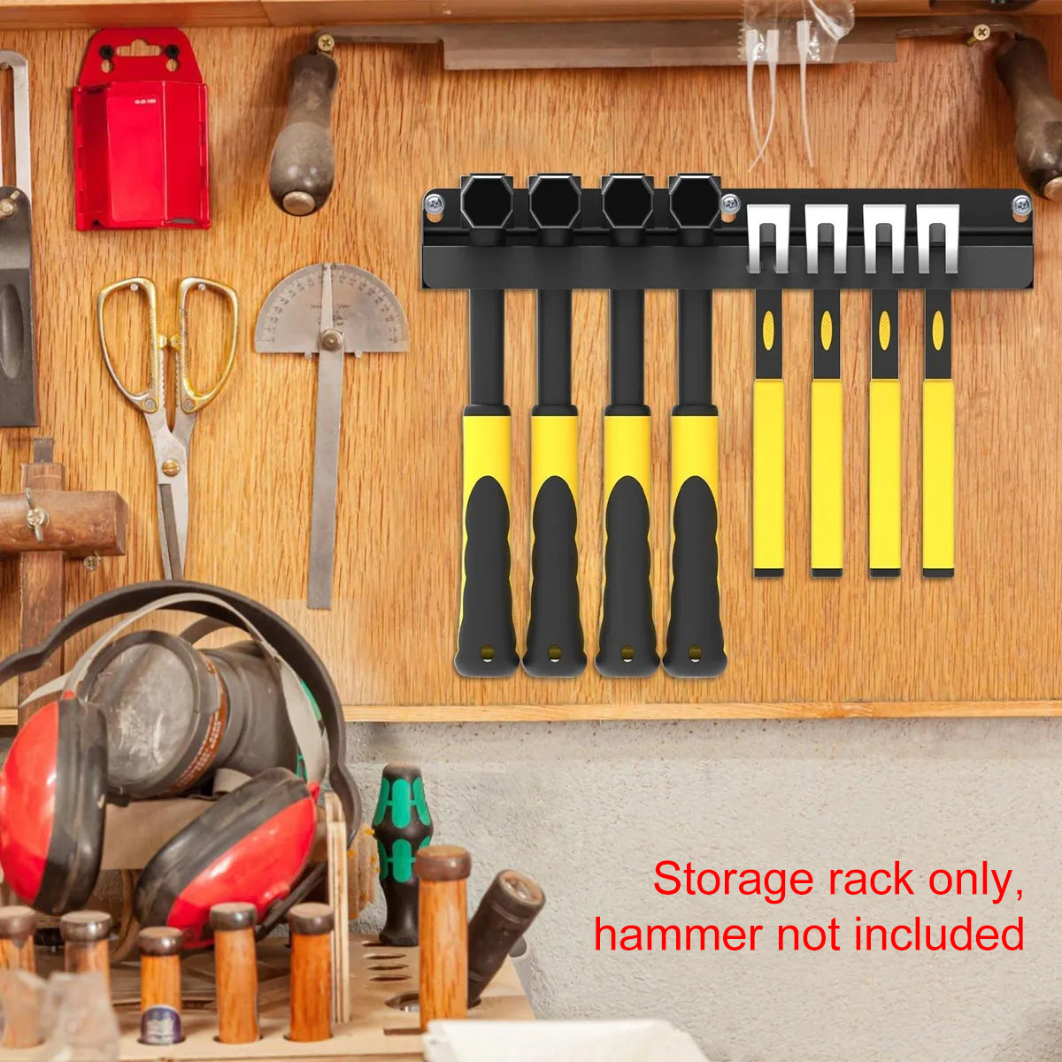 Wall Mounted Metal Tool Rack Carbon Steel Organizer for Warehouse Tools