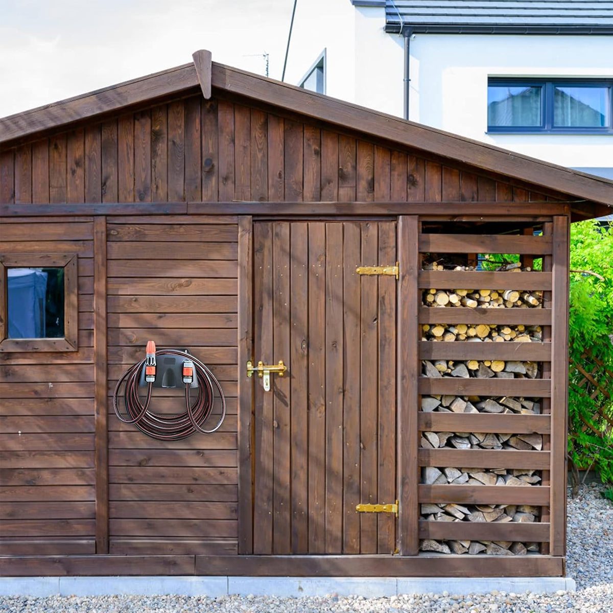 3pcs Wall Mounted Hose Holder Rack Plastic Garden Storage Organizer