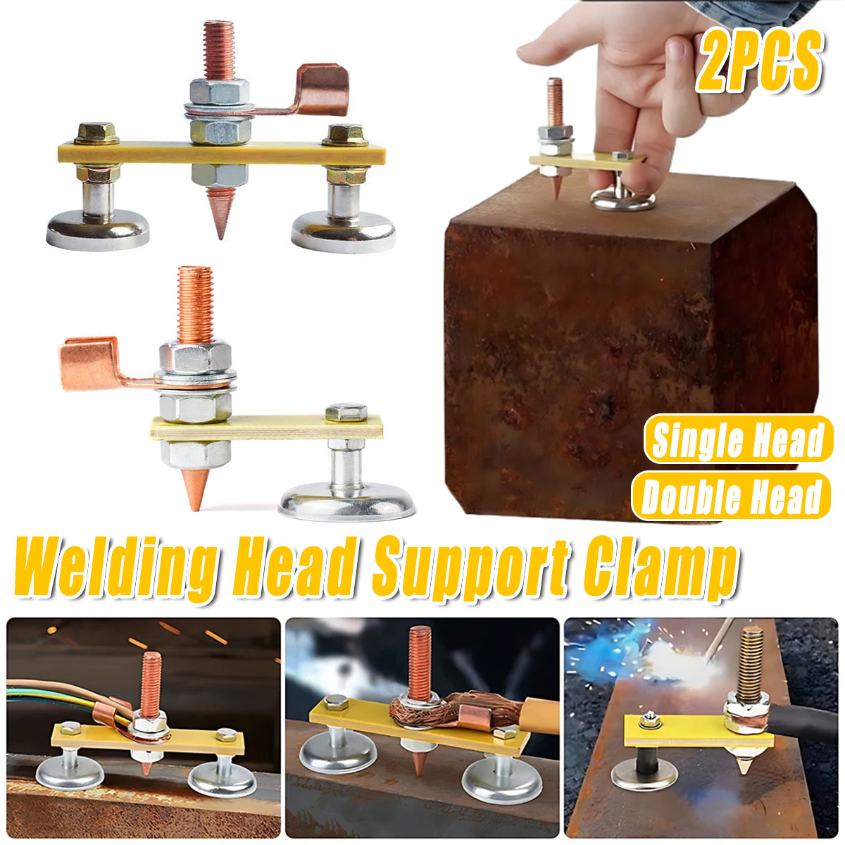 2pcs Magnetic Welding Ground Clamps Heavy Duty Holder