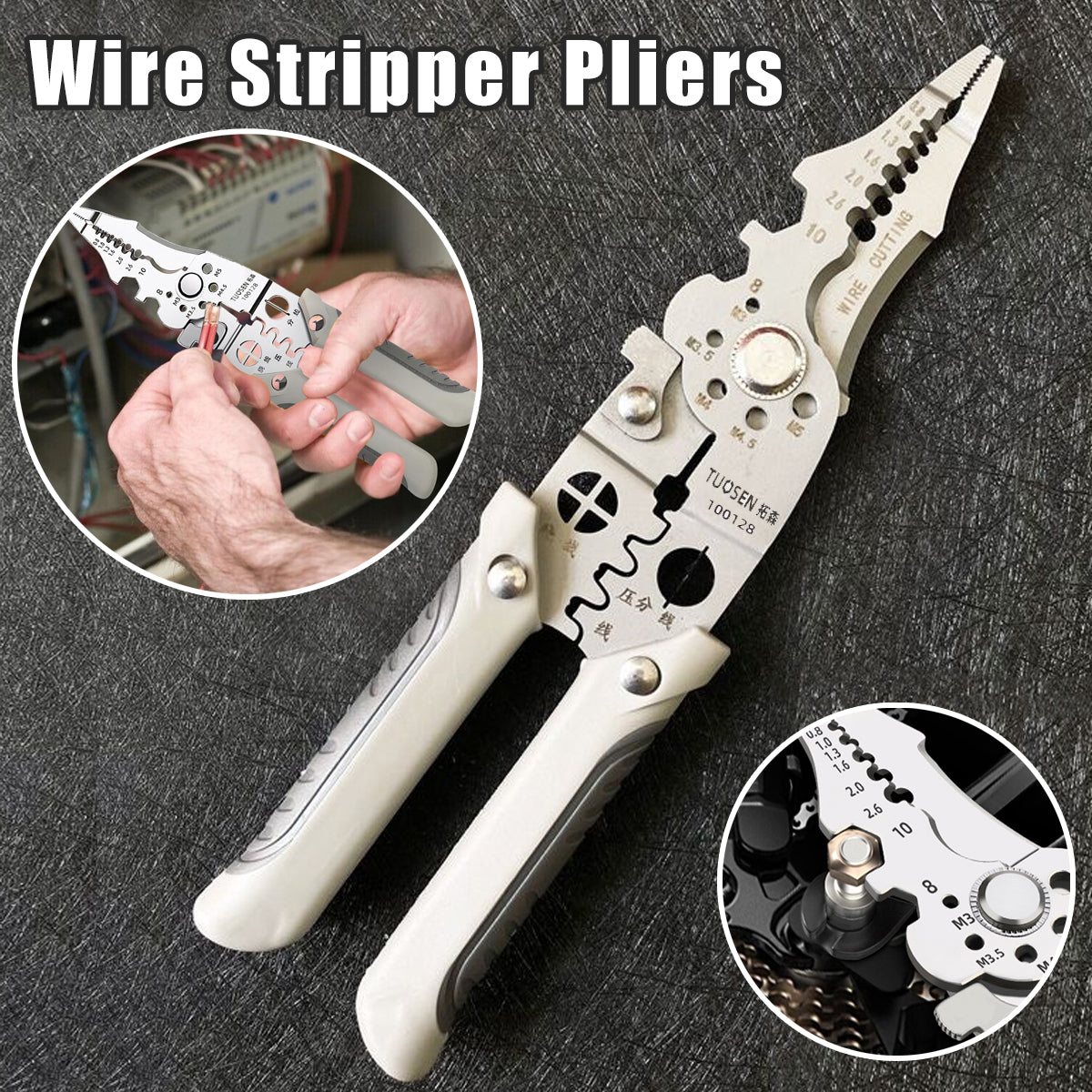 Multifunctional Wire Stripper Pliers Electric Cable Crimper Cutter