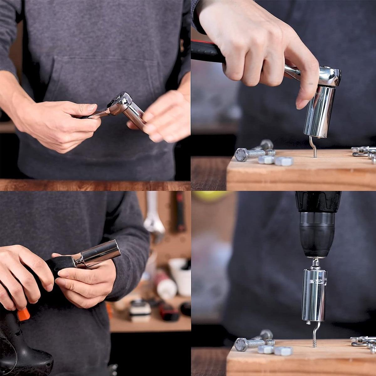 Universal Socket Grip Multi Function Ratchet Wrench Power Drill Tool Set