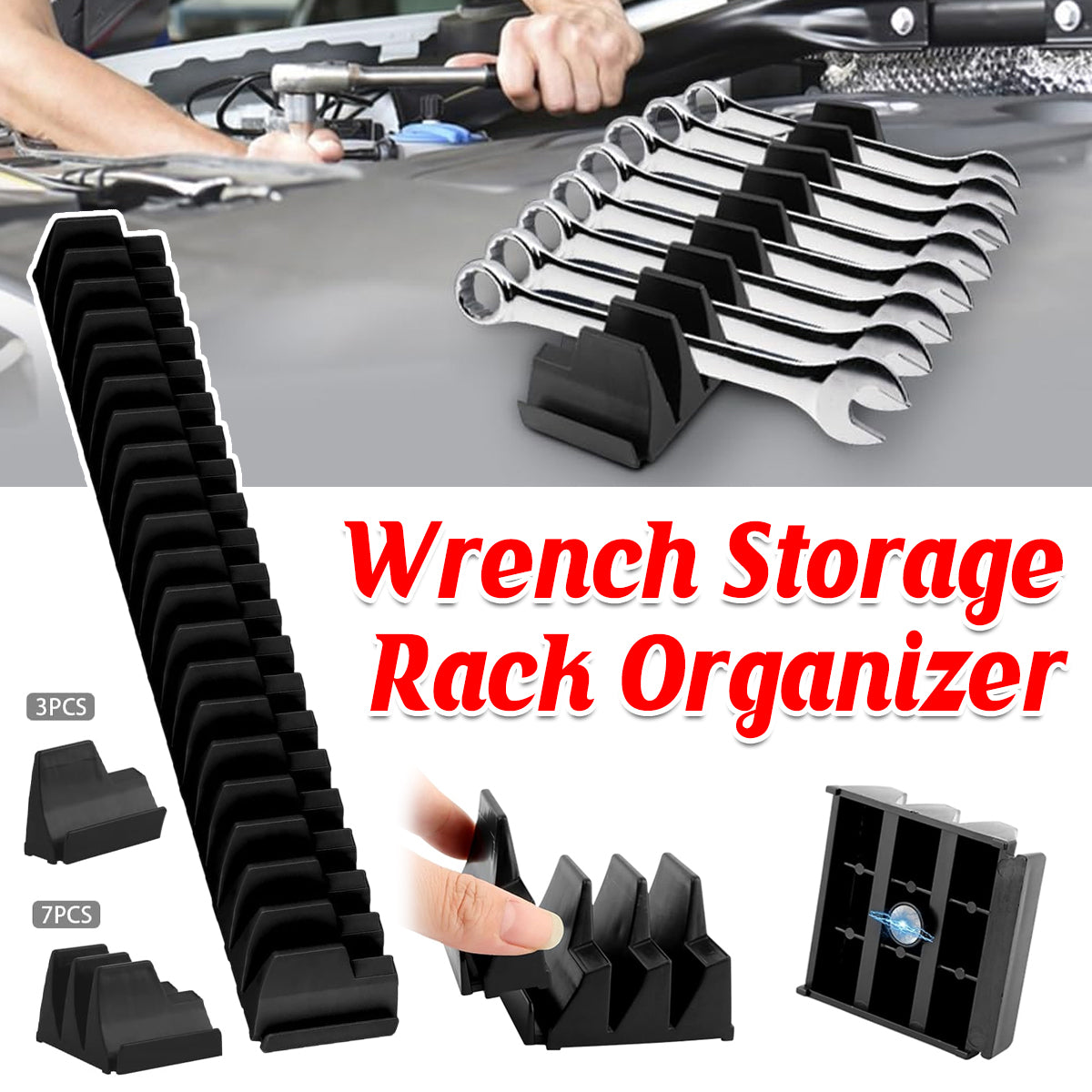 Magnetic Modular Wrench Holder Rack for Warehouse Tool Storage