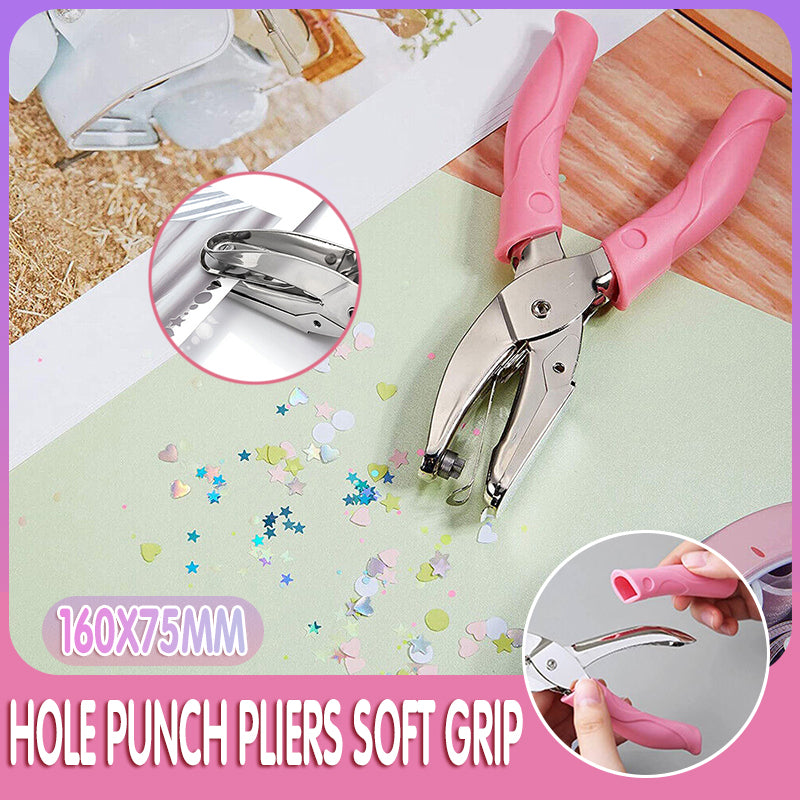 Metal Hole Punch Plier Soft Grip Circle/Star/Heart Puncher