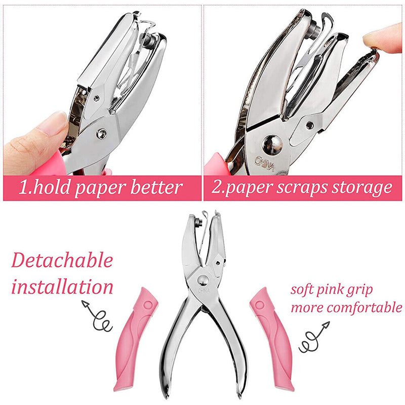 Metal Hole Punch Plier Soft Grip Circle/Star/Heart Puncher