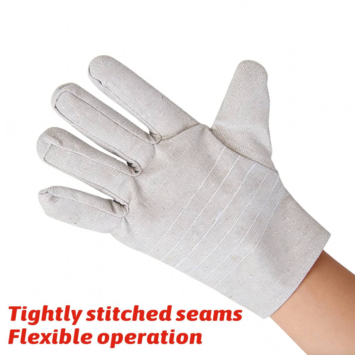 Canvas Welding Gloves Heat Resistant Double Layer Work Gloves 5 Pairs