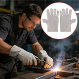 Canvas Welding Gloves Heat Resistant Double Layer Work Gloves 5 Pairs