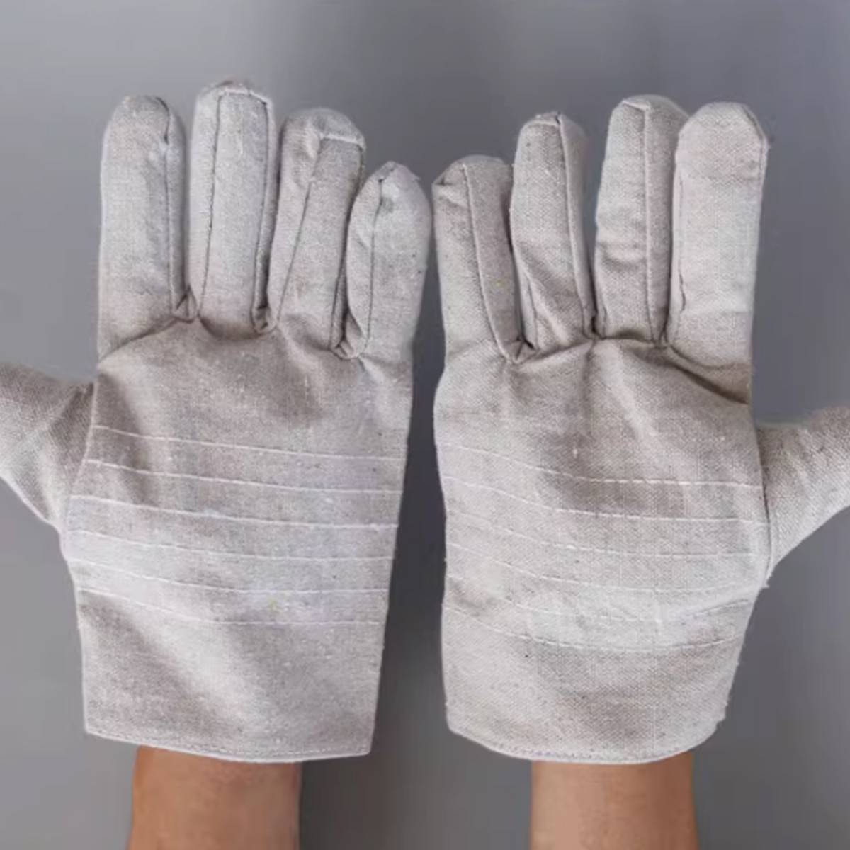 Canvas Welding Gloves Heat Resistant Double Layer Work Gloves 5 Pairs