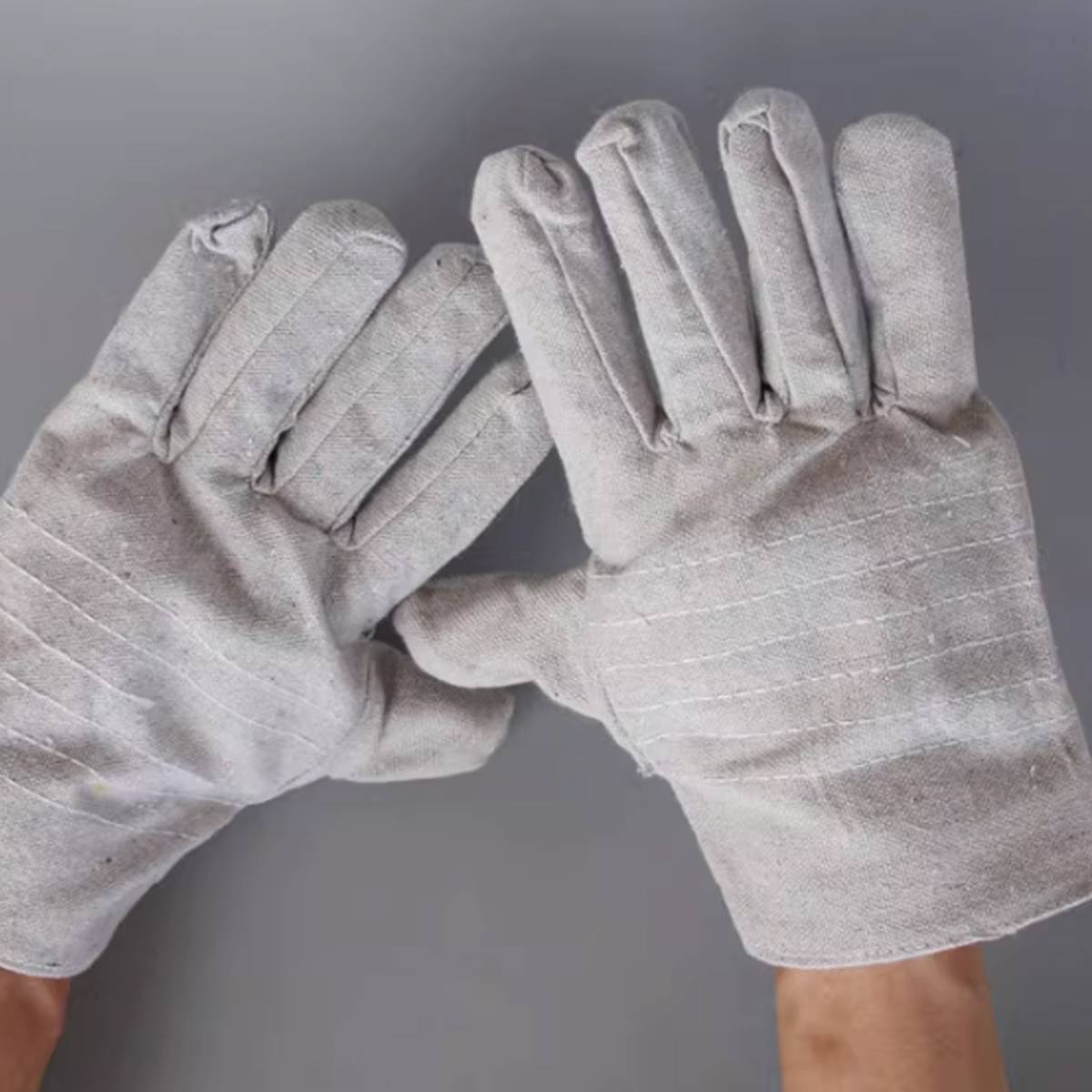Canvas Welding Gloves Heat Resistant Double Layer Work Gloves 5 Pairs