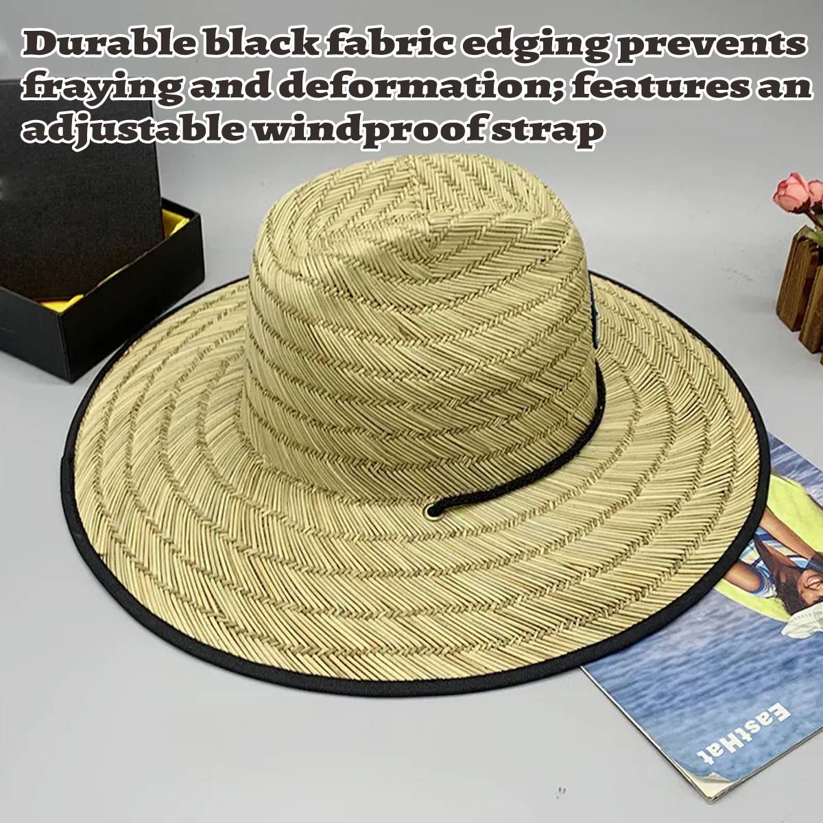 Wide Brim Braided Straw Jazz Sun Hat Outdoor Sun Protection