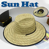 Wide Brim Braided Straw Jazz Sun Hat Outdoor Sun Protection