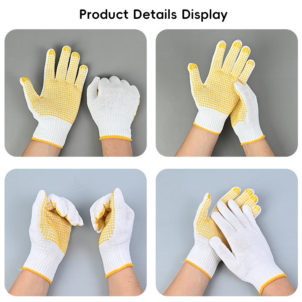 Anti Slip Dotted Work Gloves Wear Resistant Safety Gloves 12Pairs