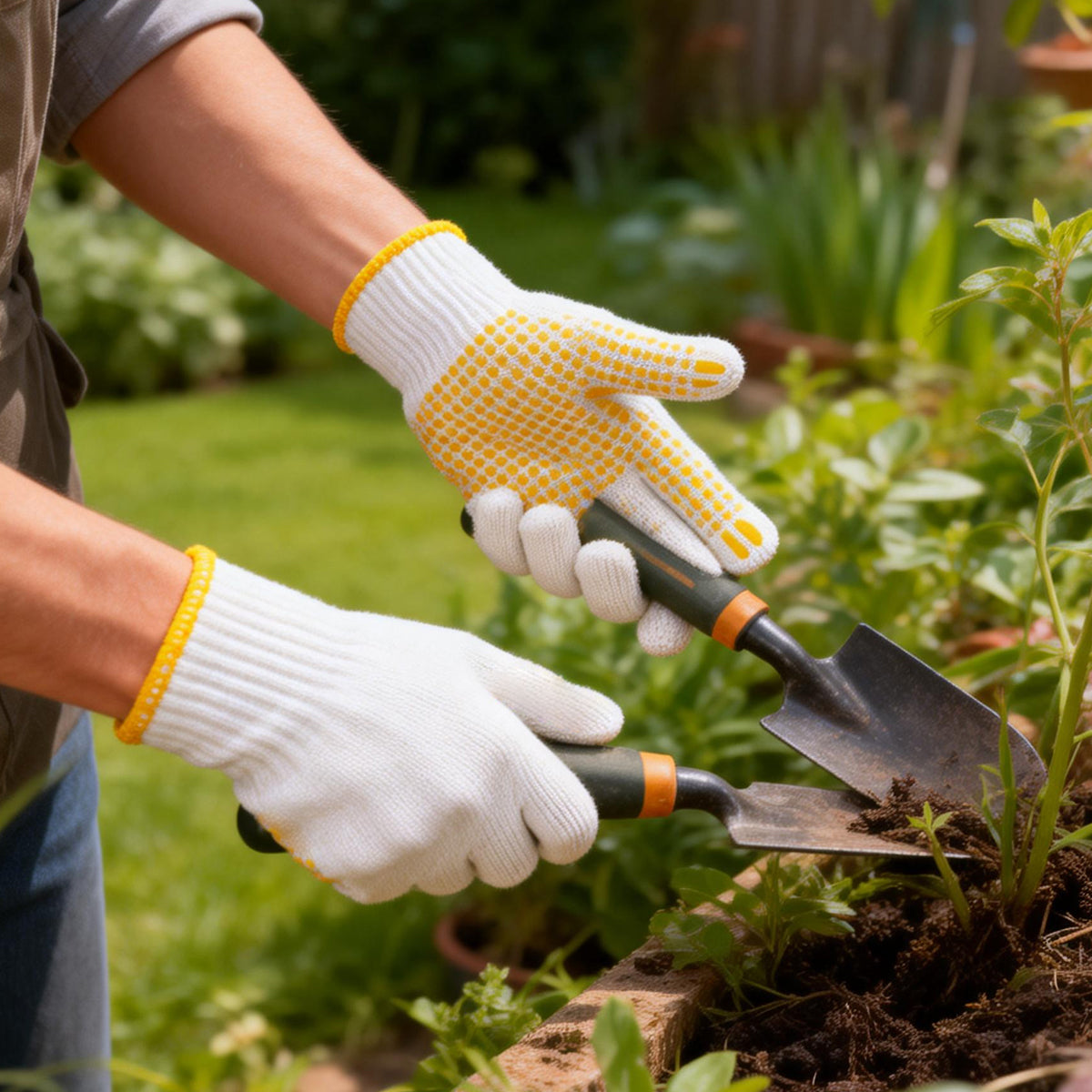 Anti Slip Dotted Work Gloves Wear Resistant Safety Gloves 12Pairs