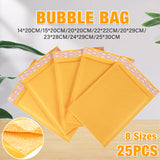 25PCS Yellow Poly Bubble Mailers Multi Size Padded Bags