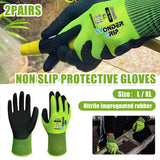 Nitrile Dipped Work Gloves Oil Resistant Non Slip Labor Gloves 2 Pairs