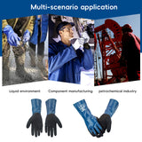 Extended Nitrile Oil Proof Work Gloves 30cm Non Slip Repair Gloves