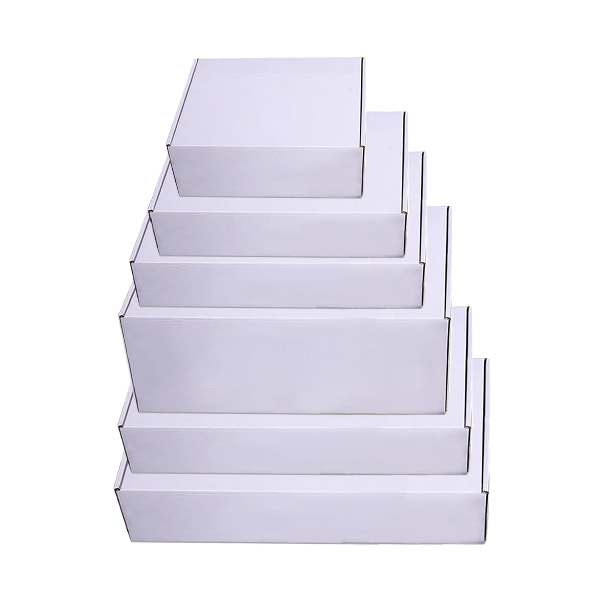 Three Ractangular Box In Potrate Rectangular Cardboard Boxes 3-Layer White Shipping Carton | 4Warehouse