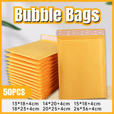 50PCS Kraft Paper Bubble Mailer Shockproof Padded Envelopes