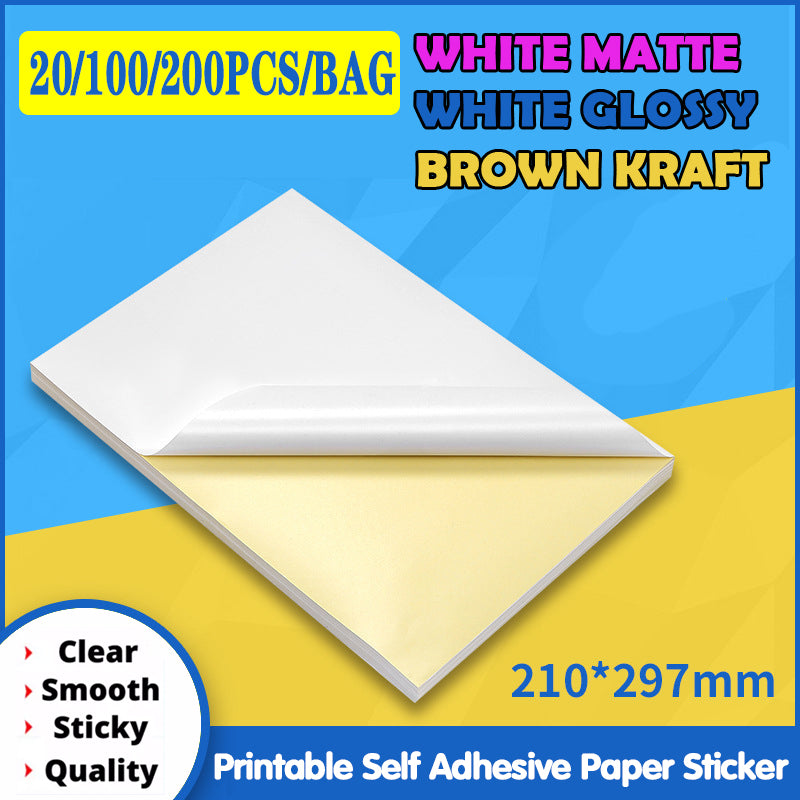 A4 Self Adhesive Sticker Paper Sheet Label for Laser Inkjet Print