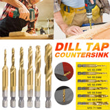 6 HSS Hex Shank Tap Drill Bits Metric Thread Screw Tapping Set