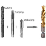 6 HSS Hex Shank Tap Drill Bits Metric Thread Screw Tapping Set