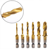 6 HSS Hex Shank Tap Drill Bits Metric Thread Screw Tapping Set