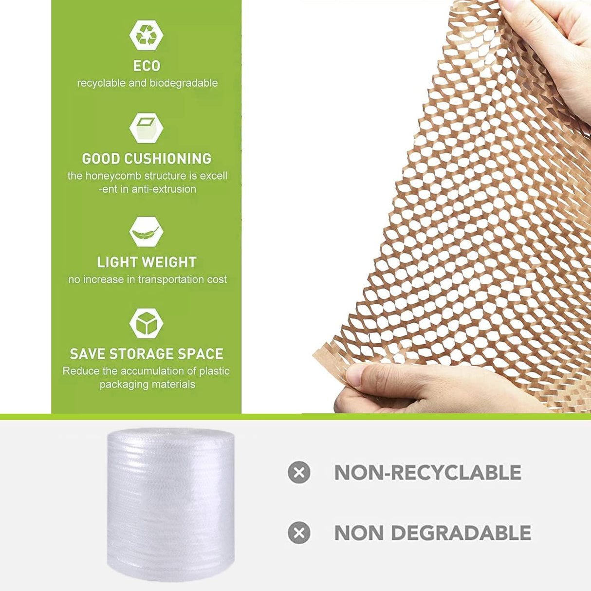 Eco Friendly Honeycomb Kraft Paper Cushioning Wrap Roll