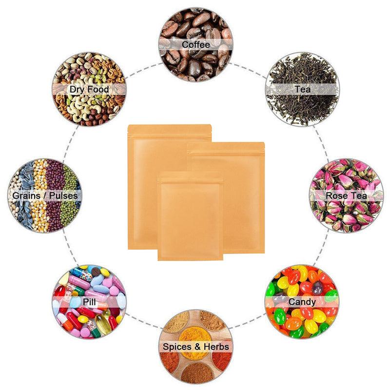 Kraft Paper Mylar Self-Seal Storage Packaging Pouches 250PCS