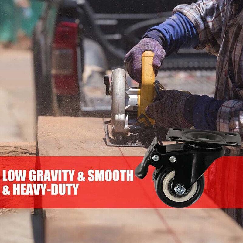 Heavy Duty 2" Swivel Castor Wheels with Brakes 4PCS for Warehouse Carts