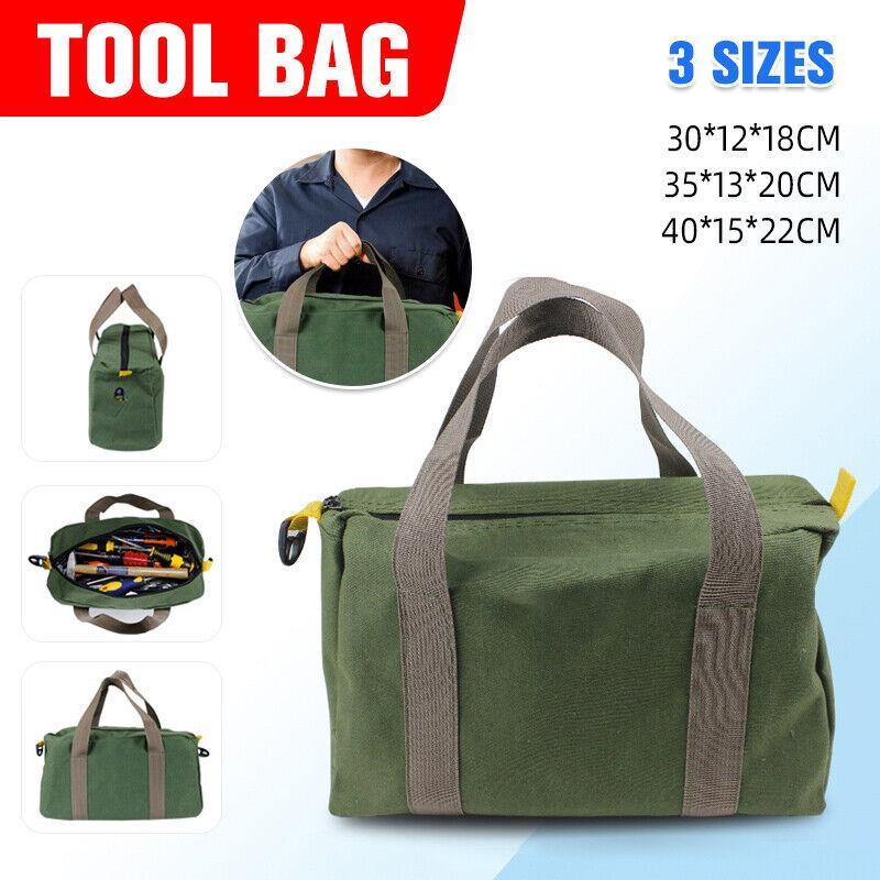 Waterproof Canvas Tool Bag S/M/L Portable Heavy Duty Storage