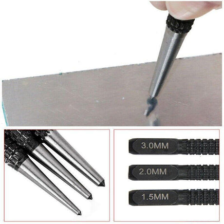 3PCS Nail Centre Punch Set for Wood and Metal