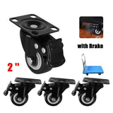 Heavy Duty 2" Swivel Castor Wheels with Brakes 4PCS for Warehouse Carts