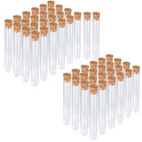 50PCS Clear Plastic Test Tubes with Cork Stopper 15ml Bottles