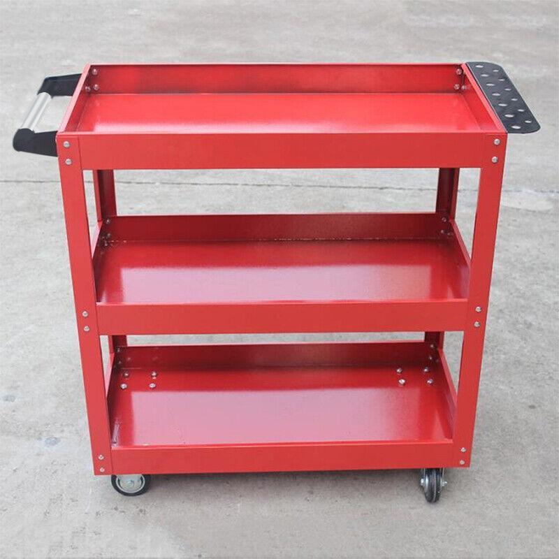 3 Tier Steel Tool Trolley Workshop Rolling Cart with Handle