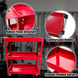 3 Tier Steel Tool Trolley Workshop Rolling Cart with Handle